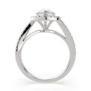 Paloma Pear Cut Pave Halo Engagement Ring Setting - Nivetta